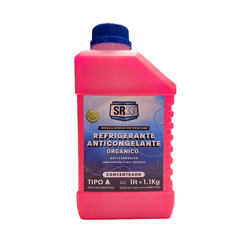 ANTICONGELANTE REFRIGERANTE ORGANICO ROJO ENVASE 1 LITRO